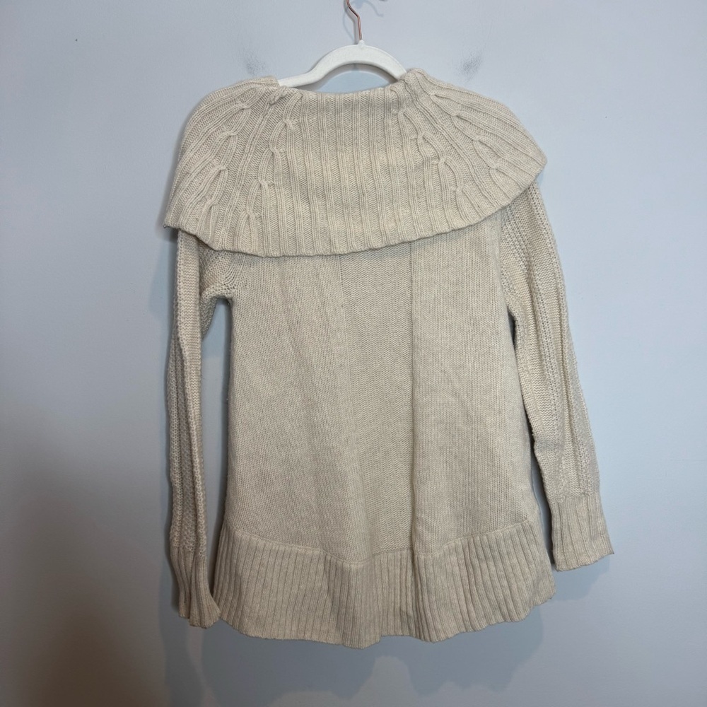 Smartwool Crestone Tunic Cowl Neck Sweater Cable Knit Cream Size Small - Picture 6 of 8